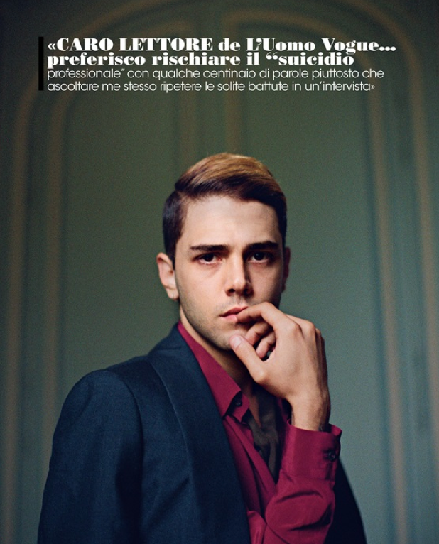 Xavier Dolan prend la pause pour l'édition italienne de Vogue